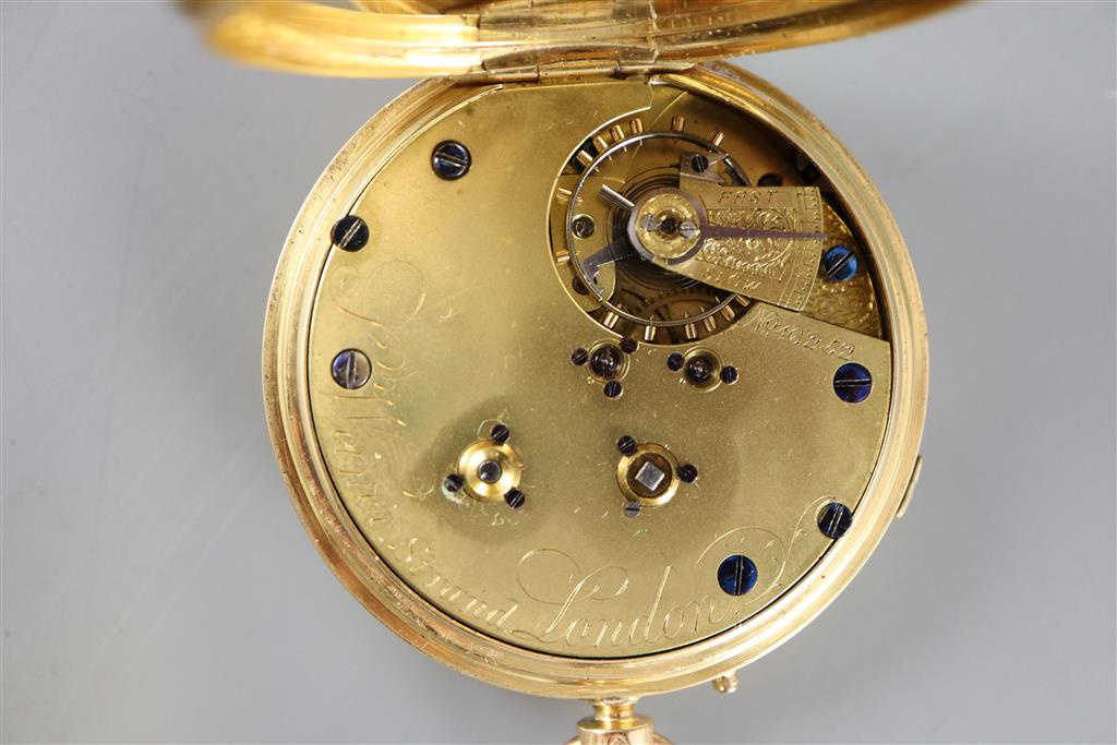 A Victorian 18ct gold keyless open face marine chronograph, by P. Weiner, Strand, London,